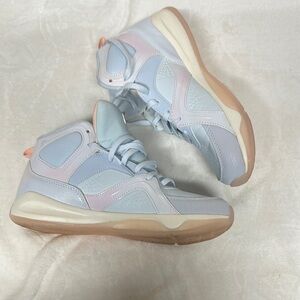 And1 Light Blue and Pink High-Top Sneakers